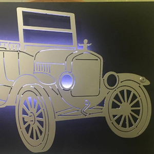 Ford Model T Metal Sign With or Without LED Backlighting - Woodpost Metalworks