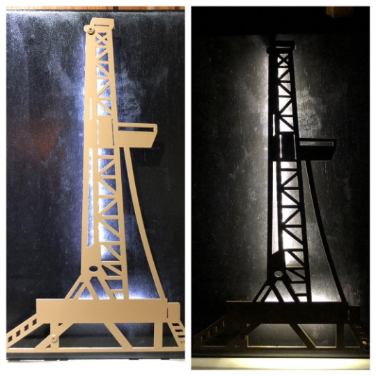 Oil Rig Metal Sign With Or Without LEDs Oil Wife Life– Woodpost Metalworks
