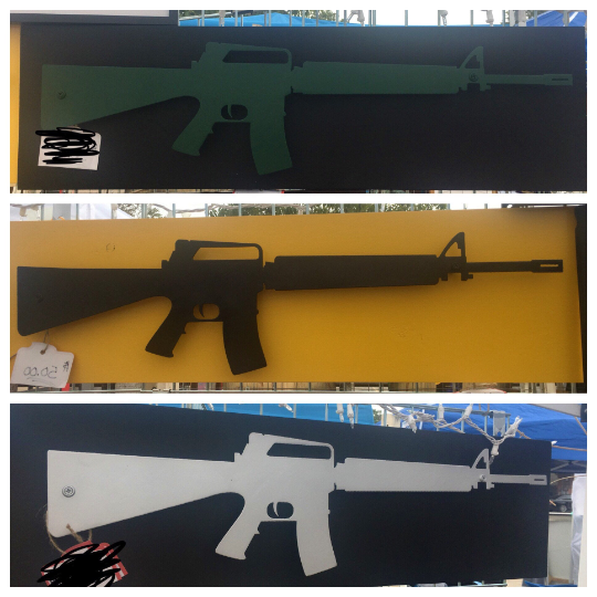 Metal Rifle Sign With Or Without LEDs - Woodpost Metalworks