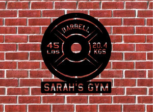 Gym Barbell Name Sign