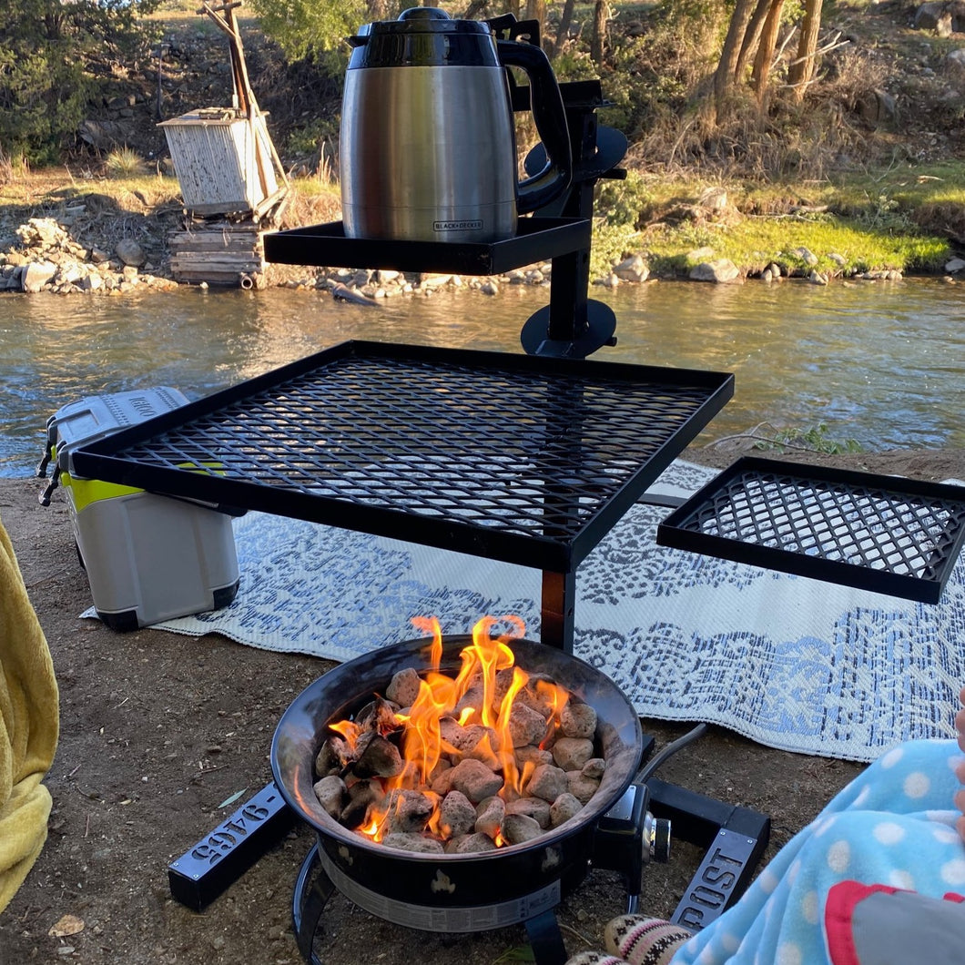Camp Fire Adjustable Cooking Stand - Woodpost Metalworks