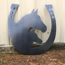 Load image into Gallery viewer, Horse Lovers Horseshoe - Woodpost Metalworks