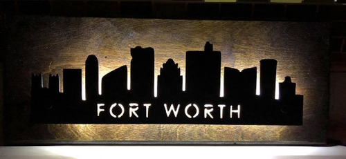 Fort Worth City Skyline - Woodpost Metalworks