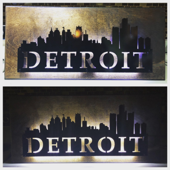Detroit City Skyline - Woodpost Metalworks