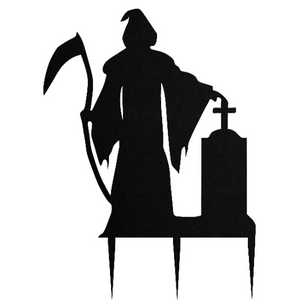Halloween Grim Reaper / Death Metal Steel Lawn Sign - Woodpost Metalworks