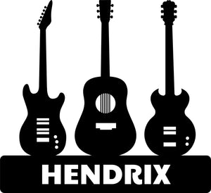 Three Guitar Music Custom Name or Band Sign