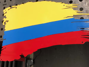 Tattered Colombian Flag - Woodpost Metalworks