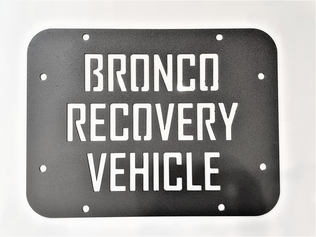 Jeep Spare Tire Delete Plate with Bronco Recovery Vehicle for 2007-2018 Jeep Wrangler
