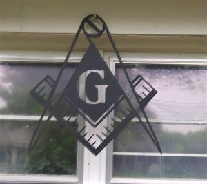 Masonic Lodge Freemason Square and Compass - Woodpost Metalworks
