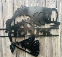 Load image into Gallery viewer, Bass Fish Custom Name - Woodpost Metalworks