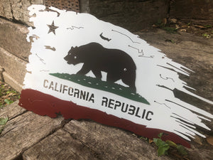 Tattered Californian Flag - Woodpost Metalworks