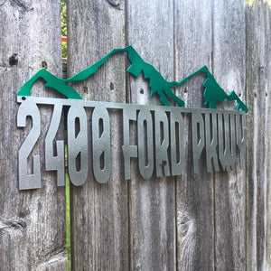Mountain Address Sign - Woodpost Metalworks