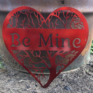 "Be Mine" Heart Tree - Woodpost Metalworks