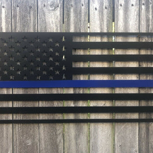 Back the Blue American Flag - Woodpost Metalworks