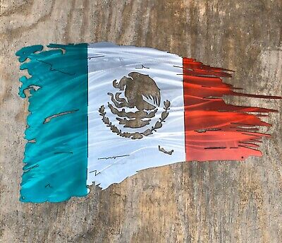Tattered Mexican Flag - Woodpost Metalworks