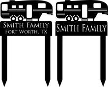 Load image into Gallery viewer, Fifth Wheel Camper Yard Stake Custom Family Sign